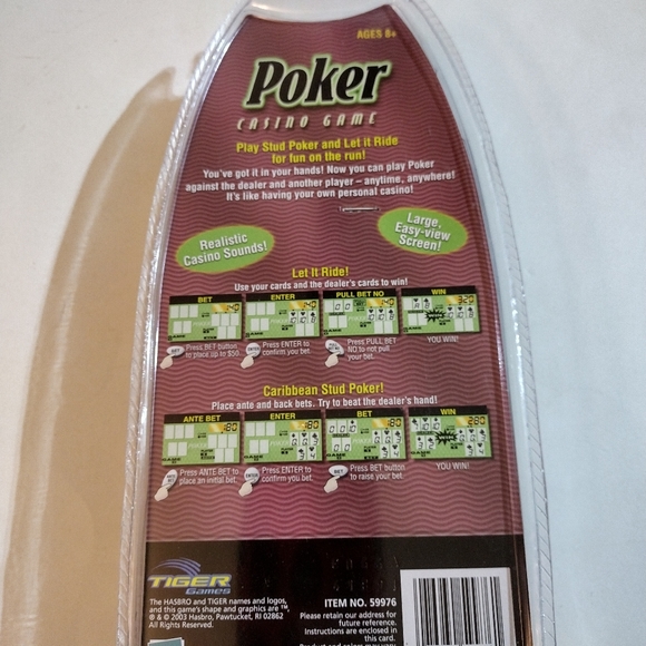 Brand New Sealed Poker Casino Handheld Game Stud Let It Ride - Picture 4 of 4